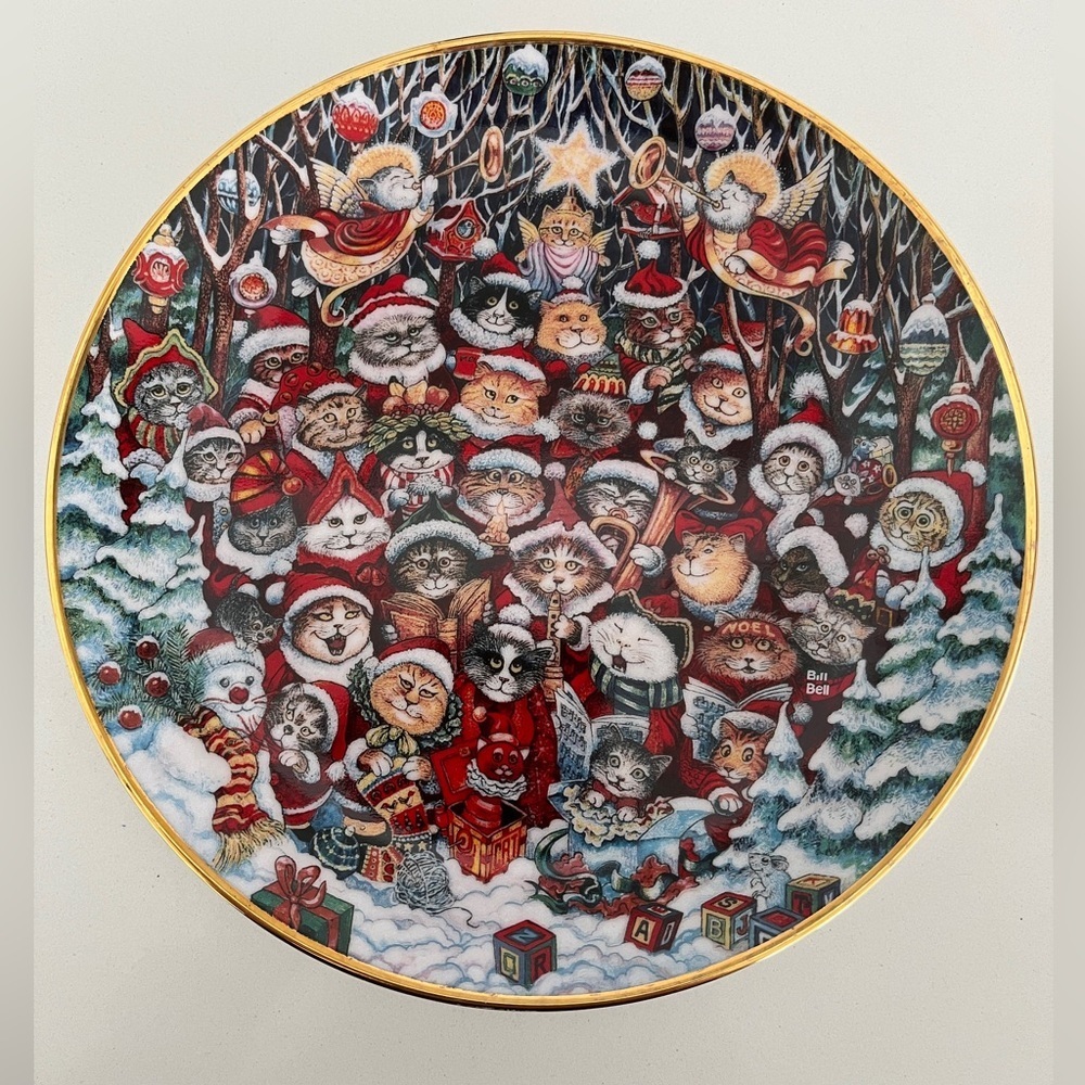 VINTAGE Santa Claws Bill Bell Artist Decorative Porcelain Plate Franklin Mint